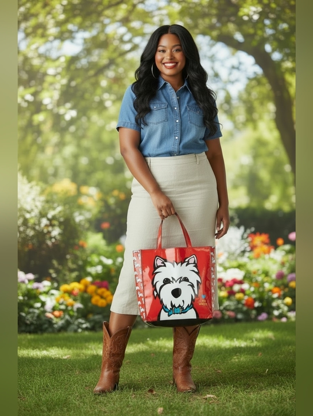 Marc Tetro Red Westie Dog Tote Bag